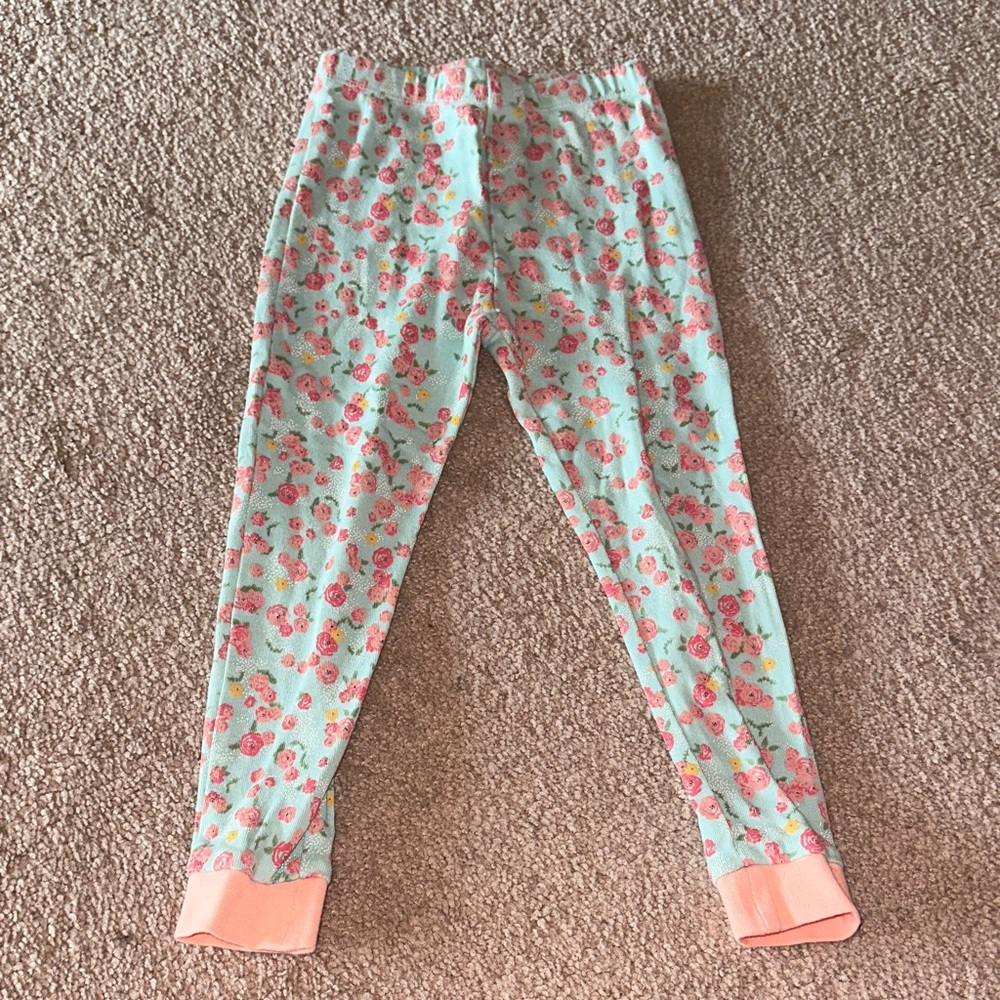 Floral Kids Pants - Mint and Pink